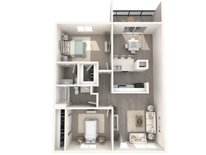2 Bed 1.5 Bath H-H34 floor plan